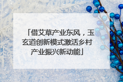 借艾草产业东风，玉玄道创新模式激活乡村产业振兴新动能
