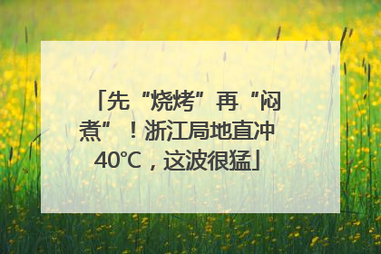 先“烧烤”再“闷煮”！浙江局地直冲40℃，这波很猛