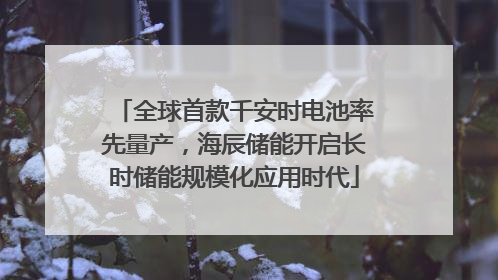 全球首款千安时电池率先量产，海辰储能开启长时储能规模化应用时代