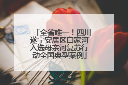 全省唯一！四川遂宁安居区白家河入选母亲河复苏行动全国典型案例