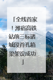 全线首家！潍宿高铁站前三标诸城段首孔箱梁架设成功