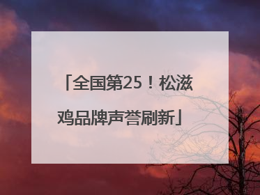 全国第25！松滋鸡品牌声誉刷新