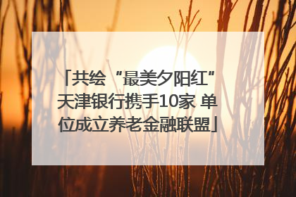共绘“最美夕阳红” 天津银行携手10家 单位成立养老金融联盟