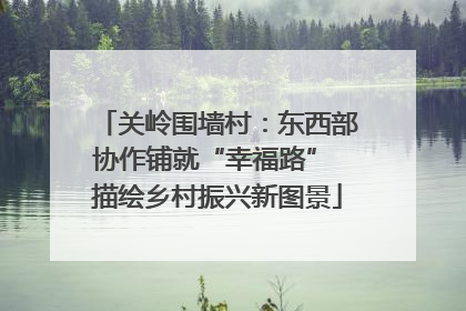 关岭围墙村：东西部协作铺就“幸福路” 描绘乡村振兴新图景