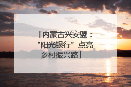 内蒙古兴安盟：“阳光银行”点亮乡村振兴路