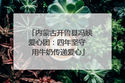 内蒙古开鲁县冯姨爱心团：四年坚守 用牛奶传递爱心