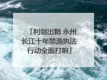 利剑出鞘 永州长江十年禁渔执法行动全面打响