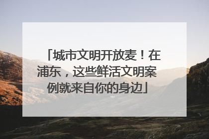 城市文明开放麦！在浦东，这些鲜活文明案例就来自你的身边
