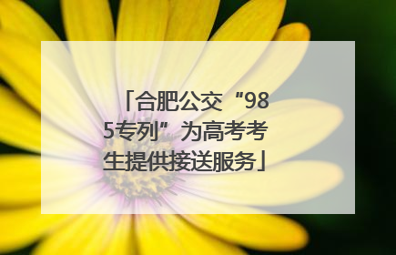 合肥公交“985专列”为高考考生提供接送服务