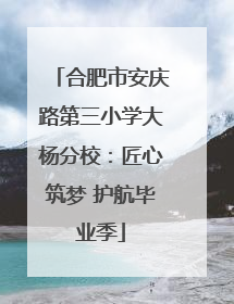 合肥市安庆路第三小学大杨分校：匠心筑梦 护航毕业季