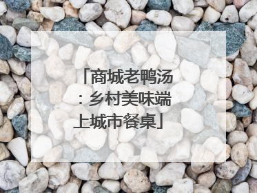 商城老鸭汤：乡村美味端上城市餐桌