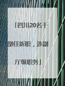 四川20名干部任新职，涉副厅级职务