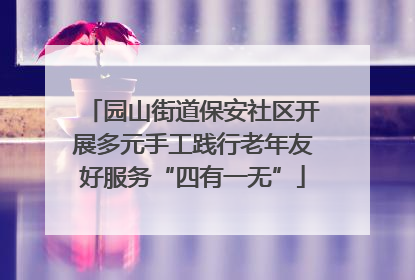 园山街道保安社区开展多元手工践行老年友好服务“四有一无”