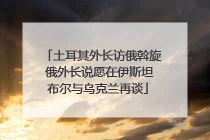 土耳其外长访俄斡旋 俄外长说愿在伊斯坦布尔与乌克兰再谈