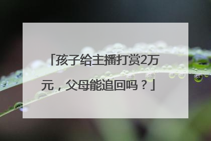 孩子给主播打赏2万元，父母能追回吗？