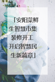 安阳菜鲜生智慧市集装修开工 开启智慧民生新篇章