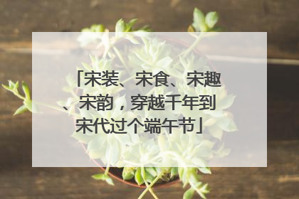 宋装、宋食、宋趣、宋韵，穿越千年到宋代过个端午节