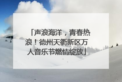 声浪海洋，青春热浪！德州天衢新区万人音乐节燃情绽放