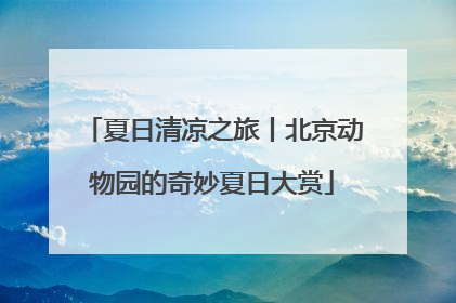 夏日清凉之旅丨北京动物园的奇妙夏日大赏