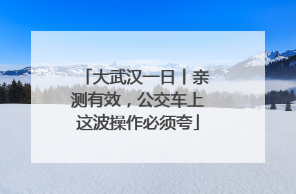大武汉一日丨亲测有效，公交车上这波操作必须夸