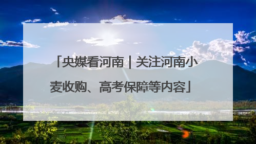 央媒看河南｜关注河南小麦收购、高考保障等内容