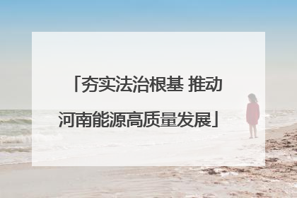 夯实法治根基 推动河南能源高质量发展