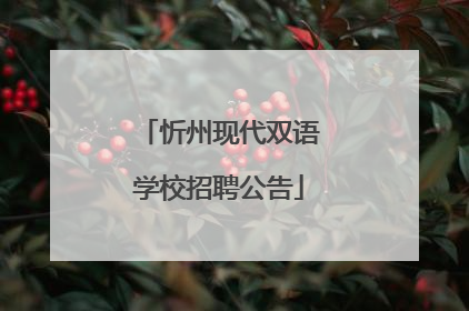 忻州现代双语学校招聘公告