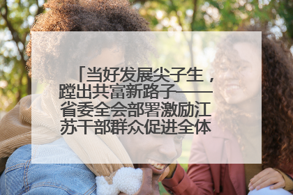当好发展尖子生，蹚出共富新路子——省委全会部署激励江苏干部群众促进全体人民共同富裕