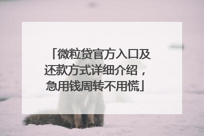 微粒贷官方入口及还款方式详细介绍，急用钱周转不用慌
