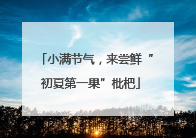 小满节气，来尝鲜“初夏第一果”枇杷