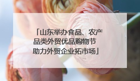 山东举办食品、农产品类外贸优品购物节 助力外贸企业拓市场
