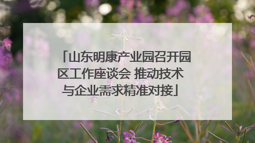 山东明康产业园召开园区工作座谈会 推动技术与企业需求精准对接