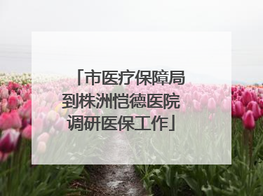 市医疗保障局到株洲恺德医院调研医保工作