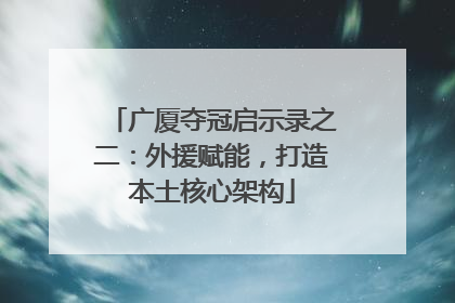 广厦夺冠启示录之二：外援赋能，打造本土核心架构