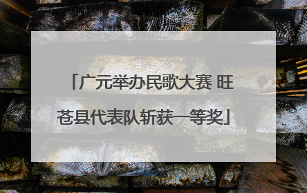广元举办民歌大赛 旺苍县代表队斩获一等奖