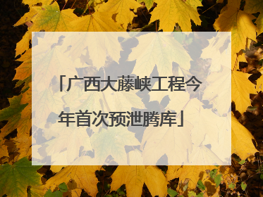 广西大藤峡工程今年首次预泄腾库
