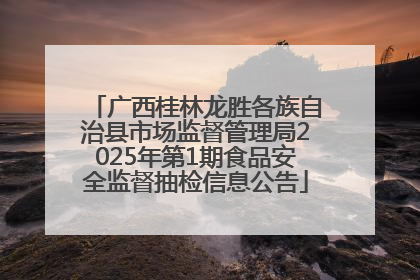 广西桂林龙胜各族自治县市场监督管理局2025年第1期食品安全监督抽检信息公告