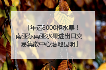 年运8000柜水果！南亚东南亚水果进出口交易集散中心落地昆明