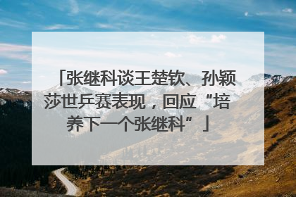 张继科谈王楚钦、孙颖莎世乒赛表现，回应“培养下一个张继科”