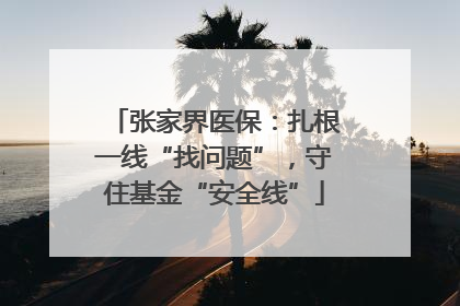 张家界医保：扎根一线“找问题”，守住基金“安全线”