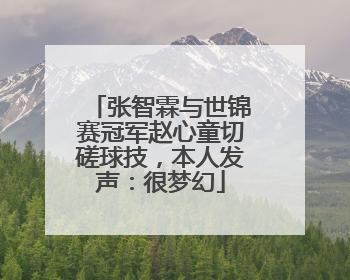 张智霖与世锦赛冠军赵心童切磋球技，本人发声：很梦幻