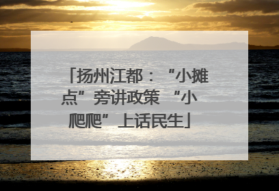 扬州江都：“小摊点”旁讲政策 “小爬爬”上话民生