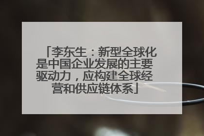 李东生：新型全球化是中国企业发展的主要驱动力，应构建全球经营和供应链体系