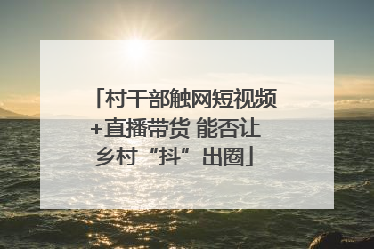 村干部触网短视频+直播带货 能否让乡村“抖”出圈