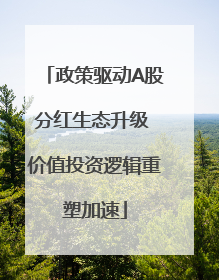 政策驱动A股分红生态升级 价值投资逻辑重塑加速