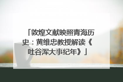 敦煌文献映照青海历史：黄维忠教授解读《吐谷浑大事纪年》