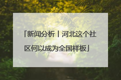 新闻分析丨河北这个社区何以成为全国样板