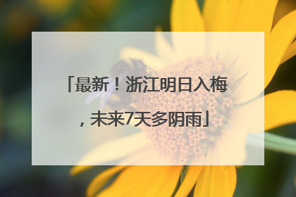 最新！浙江明日入梅，未来7天多阴雨