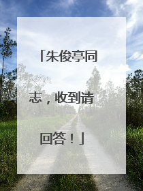 朱俊亭同志，收到请回答！