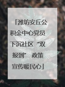 潍坊安丘公积金中心党员下沉社区“双报到” 政策宣传暖民心